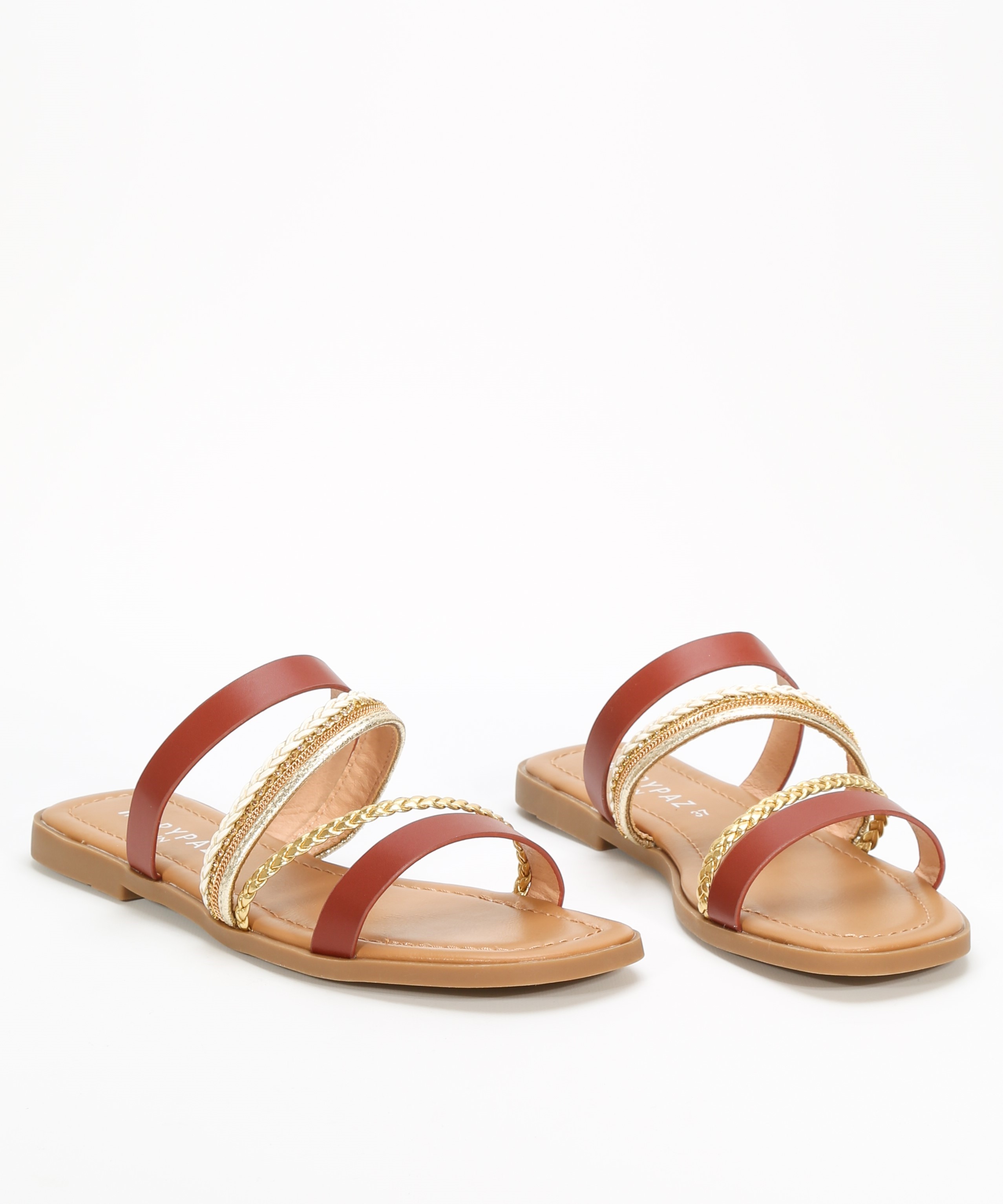 Sandalias planas tiras trenzadas image number null